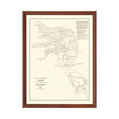 Old Map of Gillespie County, TX 1850 - Vintage Texas Art - Image 1 of 4