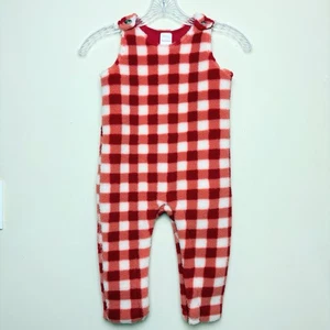 Acogedor mono Hanna Andersson rojo a cuadros búfalo polar bebé niño pequeño talla 2T cálido - Imagen 1 de 9