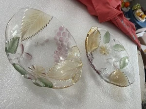 2 VINTAGE STUNNING Mikasa Savoir, Wild Orchid Glass bowls gorgeous colors - Picture 1 of 17
