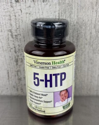 Suplemento de 5-HTP para un sueño reparador, estado de ánimo tranquilo y apoyo al estrés 60 cápsulas Foto 1 de 2
