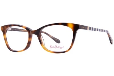 Женские очки Lilly Pulitzer Dunham-TO в черепаховую полоску с полным ободком 50 мм - Изображение 1 из 4