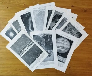 Vintage Astronomy Stars Space Planets Moon Comets Book 11 Prints Art Pictures - Picture 1 of 12