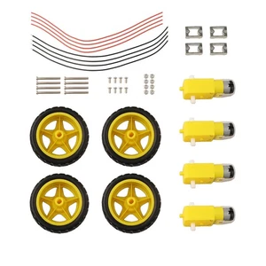 Robotic Car Gear Motor and Tire Wheel Kit for Arduino DIY Educational Projects - Afbeelding 1 van 24