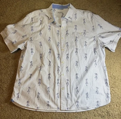 Camisa informal con botones Tommy Bahama para hombre XXXL Hula Girl blanca tropical Foto 1 de 4