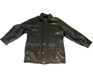 Herren Leder Andrew Marc New York Jacke Braun 2XL Moto Biker Racer Mantel - Bild 1 von 23