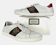 Gucci Auth Men 7.5 US 7 UK 41 EU Leather Ace Tiger Web Low Top Sneakers Shoes