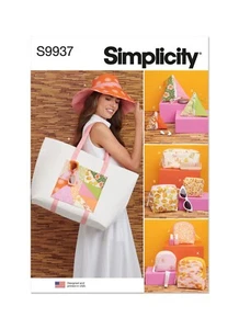 Simplicity Sewing Pattern S9937 Misses Hat Tote Bag and Zipper Cases in 4 sizes - Picture 1 of 6