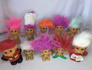 Vintage Lot of 10 Russ Trolls Assorted Variety Dolls Christmas 1980s/90s Hair - Picture 1 of 24
