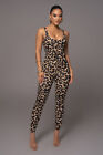 Ladies Bodysuit Leopard Print Sleeveless Catsuits Leotard Yoga Pants Jumpsuit Uk