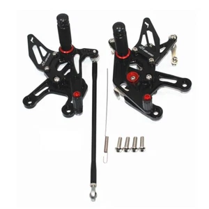 CNC Adjustable Rearset Rear Sets Foot Pegs KAWASAKI ZX10R 2011- 2015 black - Picture 1 of 10