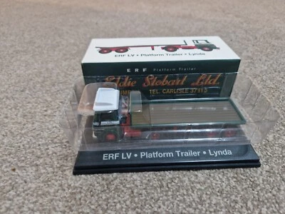 Atlas Editions 1/76 Eddie Stobart Erf Lv Platform Trailer Lynda Truck - Immagine 1 di 2