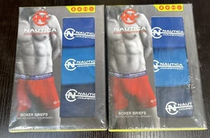 Lot of 2 NAUTICA COMPETITION 3 Pack Mens Performance Boxer Briefs L 36-38 Blue - Picture 1 of 3