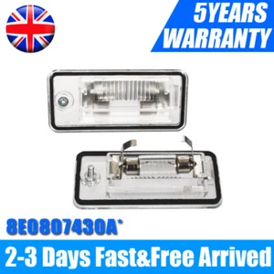 NUMBER PLATE LAMP LIGHTS LENS PAIR For AUDI A3 8P AUDI A4 A6 B6 B7 8E0807430A - Picture 1 of 8