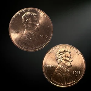 2015 P D Lincoln Shield Cent (BU) Brilliant Uncirculated 2 Coin Set - Picture 1 of 2