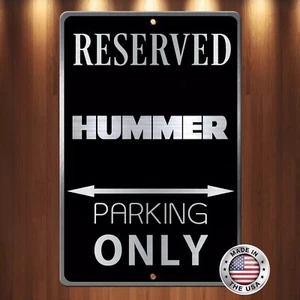 HUMVEE Black on Brushed etched Aluminum Parking only Sign 8" x 12" LOOK! - Picture 1 of 5