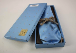 Bijan Silk Boxed Tie and Pocket Square, Limited Edition 1/1 Black Polkadot - Picture 1 of 3