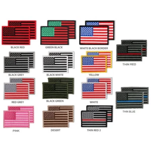 USA American Patriotic Flag Embroidered Iron On Patch 2 Piece Pack - FREE SHIP - Picture 1 of 15