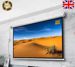 72/84/92/100/120 inch Electric/Manual Pull-Down Projector Screen Home Cinema Y- - Picture 1 of 90