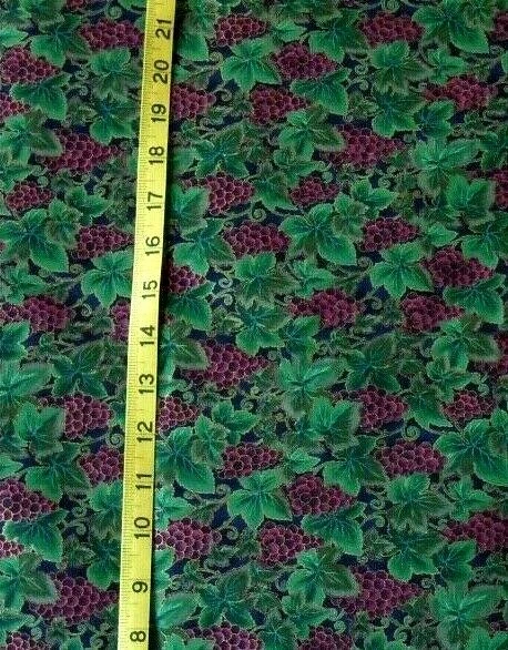 FABRIC - HOFFMAN INTERNATIONAL "GRAPES,LEAVES, VINES" 100% COTTON - 2 YDS - NEW! - Image 1 of 1