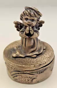 R.O.C. Made in Taiwan Engel Kind Schmuckschatulle mit "Kristall" Heiligenschein 2,5x1,5 Zoll - Bild 1 von 9