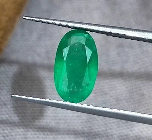 Piedra esmeralda natural verde hierba de 1,15 quilates certificada GSI - Imagen 1 de 6
