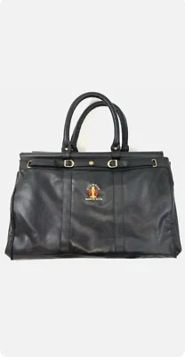 Large Giorgio Beverly Hills Black Tote Embroidered Vintage Duffel Bag Cinch Snap - Image 1 of 4