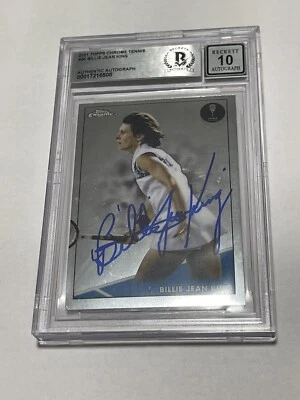Billie Jean King Signed Topps Chrome Card IP Slabbed Beckett BAS Autographed a - Image 1 of 3