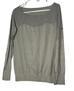 Nike Dri Fit Mens Long Sleeve Knit Base Layer Top Size Medium Gray - Picture 1 of 5