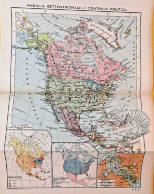 1942 North America Political US Original Vintage Geographical Map 13 x 10 C22-5 - Image 1 of 3