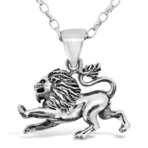 Leo Sterlingsilber Sternzeichen - der Löwe Zodiac Anhänger Mit 45.7cm Kette & - Bild 1 von 2