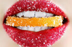 364905 Sweet Sugary Lips Wish to Kiss Red Lipstick Art Wall Print Poster Plakat