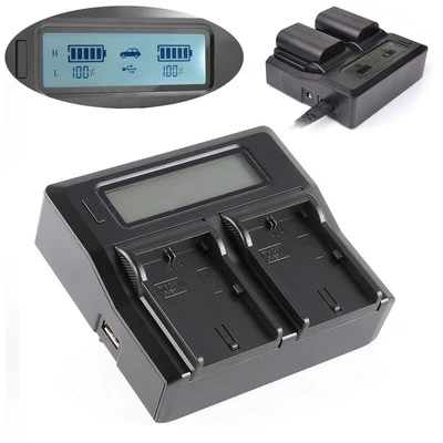 LCD Dual Battery Charger For Canon LP-E6 7D 6D 5D II III 5Ds R 70D 60D 6D a 80D - Image 1 of 4