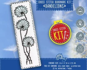 Dandelion cross stitch bookmark kit with Counted Pattern - Picture 1 of 7
