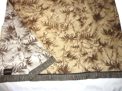 TOMMY BAHAMA AMBER ISLE BROWN TROPICAL LEAVES (1) SHOWER CURTAIN  69X70 - Image 1 of 4