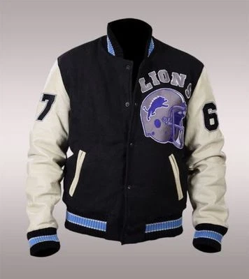 Beverly Hills Cop Axel Foley Detroit Lions Vintage Sports Letterman Jacket - Image 1 of 4