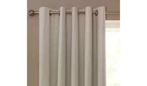 Save 50% -  Habitat Plain Blackout Eyelet Curtains - Cream 168cm x 229cm - Picture 1 of 5
