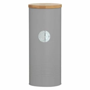 Typhoon Living Cookie Airtight Pasta Storage with Wooden Lid 2.5 Litre - Grey - Picture 1 of 2