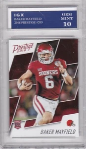 BAKER MAYFIELD ROOKIE CARD Sooners Football 2018 Prestige GEM MINT 10 Browns RC! - Picture 1 of 1