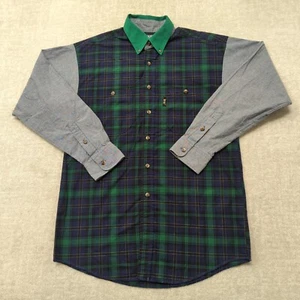 Vtg Brooks & Dunn Panhandle Slim Shirt Mens MT Tall Western Chambray USA Made - Picture 1 of 13