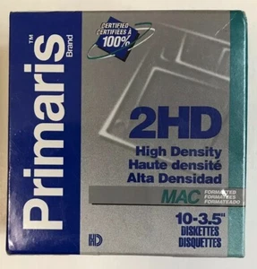 NEW SEALED MAC formatted Primaris 2HD 3.5" Floppy Disk Diskettes 1.40 MB 10 Pack - Picture 1 of 6