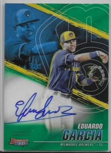 2021 Bowman's Best Prospect Auto Green Eduardo Garcia #22/99 (B21-EG) Brewers - Picture 1 of 2