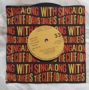Singalong With The CLIFF ADAMS SINGERS UK 33rpm 7" 1-sided flexidisc record 1963 - Picture 1 of 1