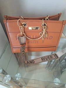 River Island Tan Monogram Tote Bag - Picture 1 of 8