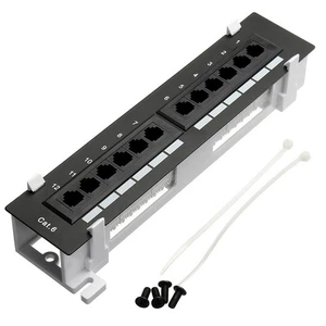 Netzwerk-Tool-Kit, 12-Port-CAT6-Patchpanel, RJ45-Netzwerk-Wandmontage-Rack 4654 - Bild 1 von 6