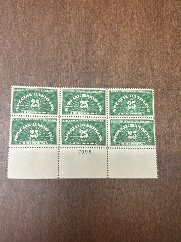 Mint NH US Scott # QE4A  Special Handling Plate Block . Very Scarce - Image 1 of 1