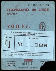 Ticket 1979 Standard de Liege vs. SSC Napoli Uefa Cup  38692 - Picture 1 of 2