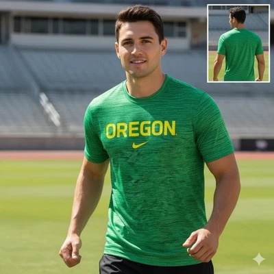 Camiseta para hombre Oregon Ducks Nike Dri-FIT verde jaspeada 2XL Foto 1 de 4