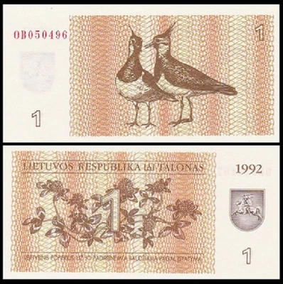 Lithuania 1 Talonas 1992 P 39 New UNC Banknote - Image 1 of 2