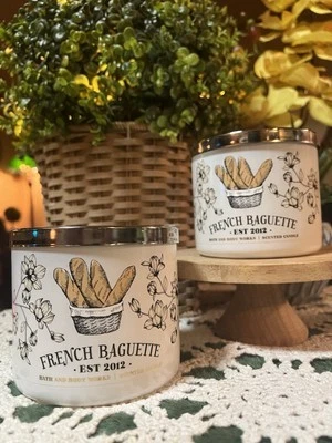 Bath & Body Works FRENCH BAGUETTE  3 Wick Candle 14.5oz LOT of 2 FREE SHIPPING - Image 1 of 1