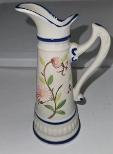 Vintage Porcelain Napoli "Z" Marked Floral 6" Bud Vase/Pitcher  Made In Italy - Picture 1 of 8